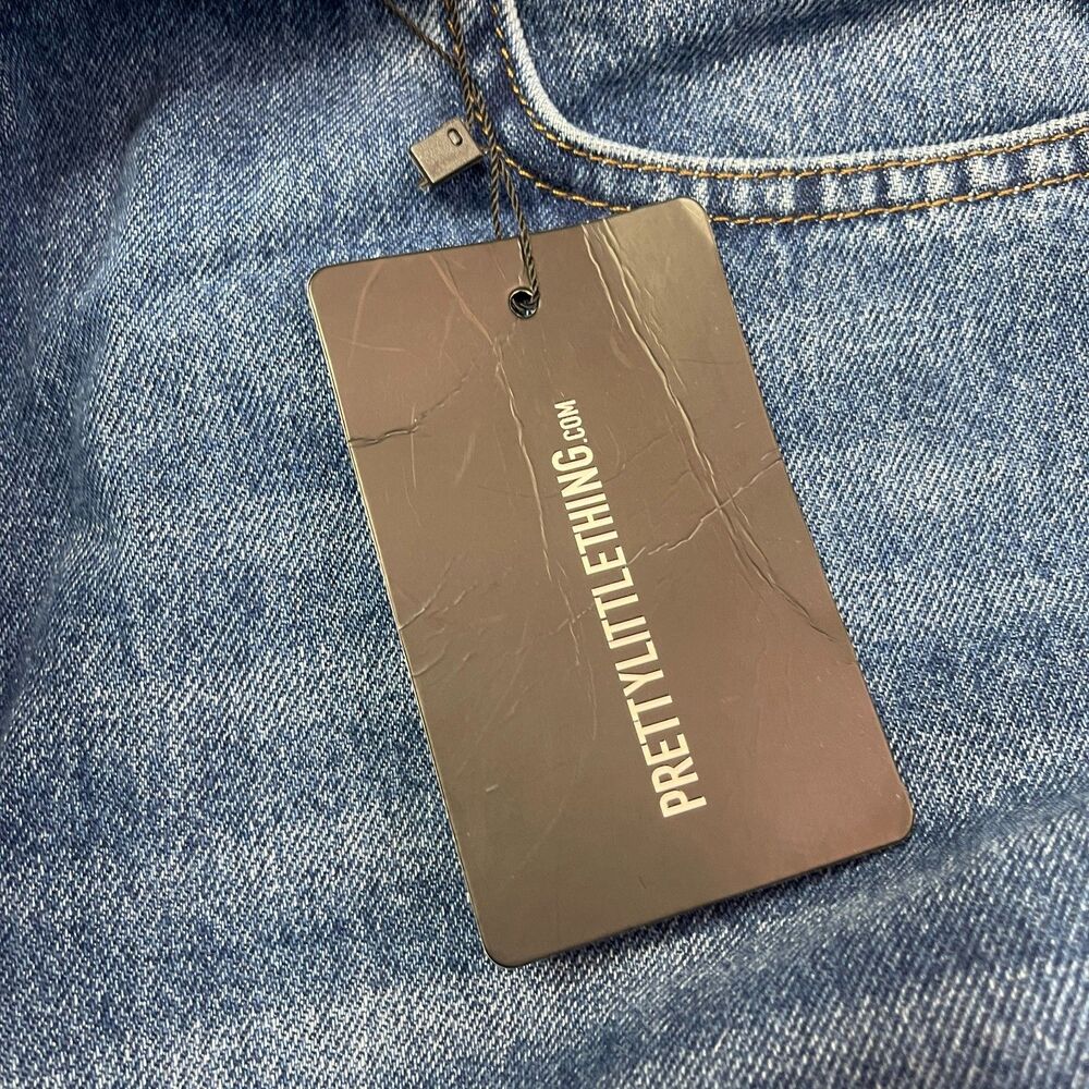 PrettyLittleThing Women’s Cropped Raw Edge Jeans SIze 12 Casual Western NWT - Picture 8 of 13